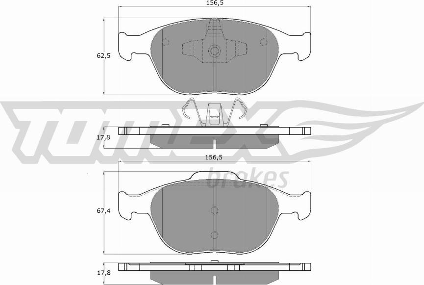 TOMEX brakes TX 14-49 - Bremžu uzliku kompl., Disku bremzes adetalas.lv