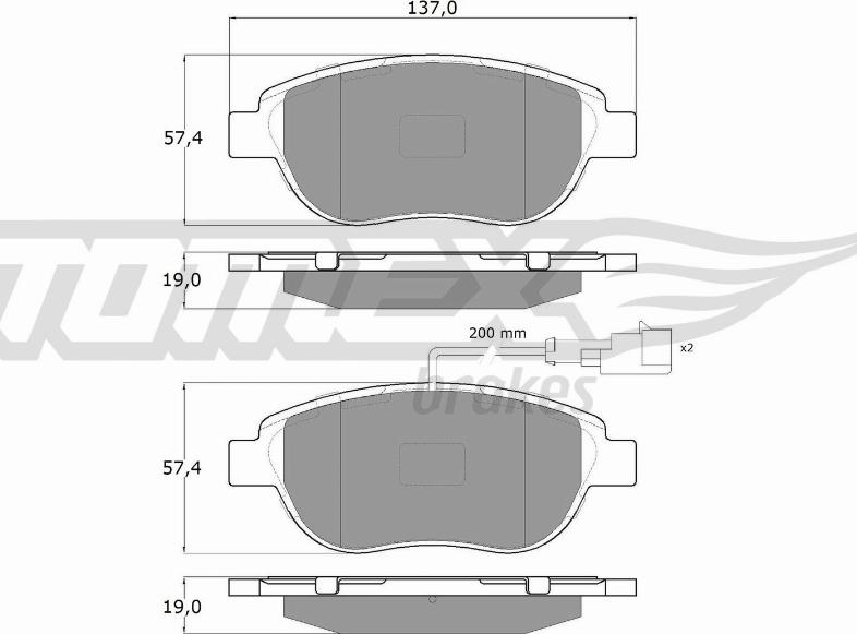 TOMEX brakes TX 14-45 - Bremžu uzliku kompl., Disku bremzes adetalas.lv