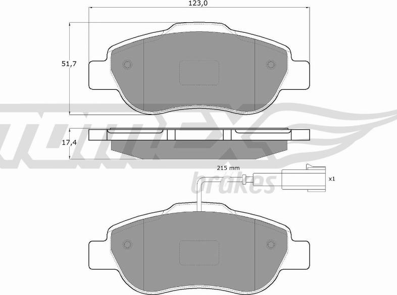 TOMEX brakes TX 14-42 - Bremžu uzliku kompl., Disku bremzes adetalas.lv