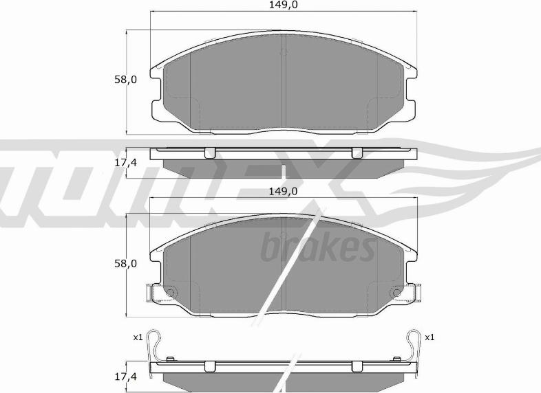 TOMEX brakes TX 14-54 - Bremžu uzliku kompl., Disku bremzes adetalas.lv