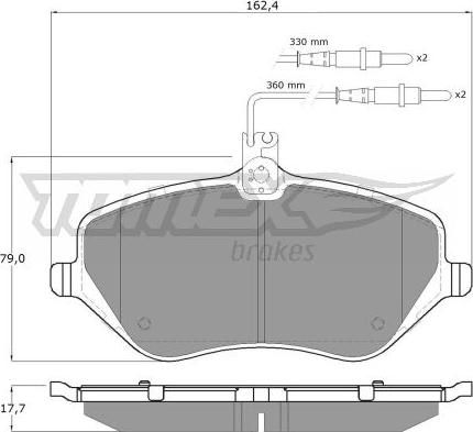 TOMEX brakes TX 14-68 - Bremžu uzliku kompl., Disku bremzes adetalas.lv