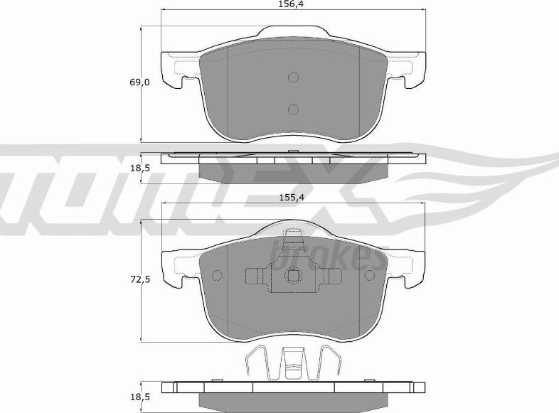 TOMEX brakes TX 14-04 - Bremžu uzliku kompl., Disku bremzes adetalas.lv