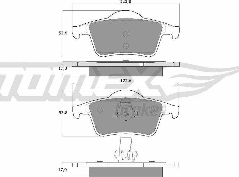 TOMEX brakes TX 14-05 - Bremžu uzliku kompl., Disku bremzes adetalas.lv