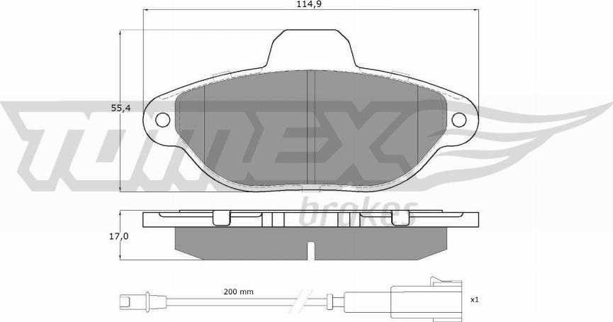 TOMEX brakes TX 15-96 - Bremžu uzliku kompl., Disku bremzes adetalas.lv