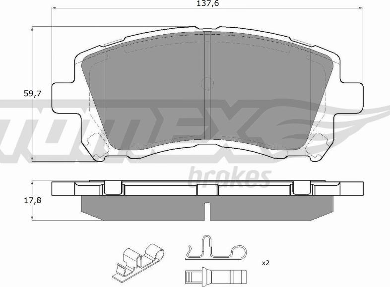 TOMEX brakes TX 15-45 - Bremžu uzliku kompl., Disku bremzes adetalas.lv