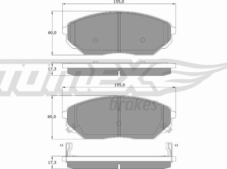 TOMEX brakes TX 15-53 - Bremžu uzliku kompl., Disku bremzes adetalas.lv