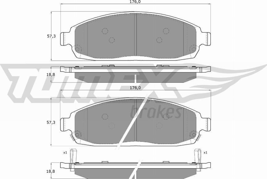 TOMEX brakes TX 15-52 - Bremžu uzliku kompl., Disku bremzes adetalas.lv