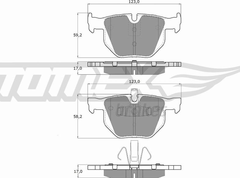 TOMEX brakes TX 15-14 - Bremžu uzliku kompl., Disku bremzes adetalas.lv