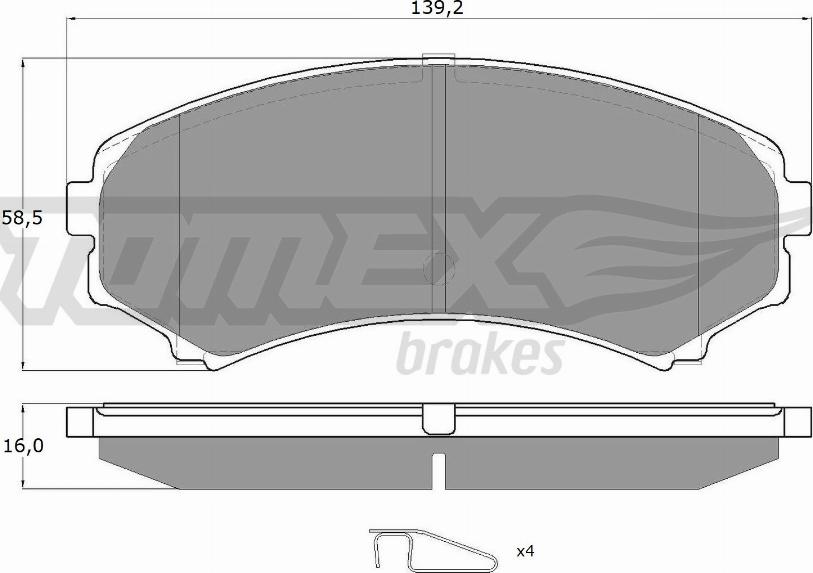 TOMEX brakes TX 15-33 - Bremžu uzliku kompl., Disku bremzes adetalas.lv