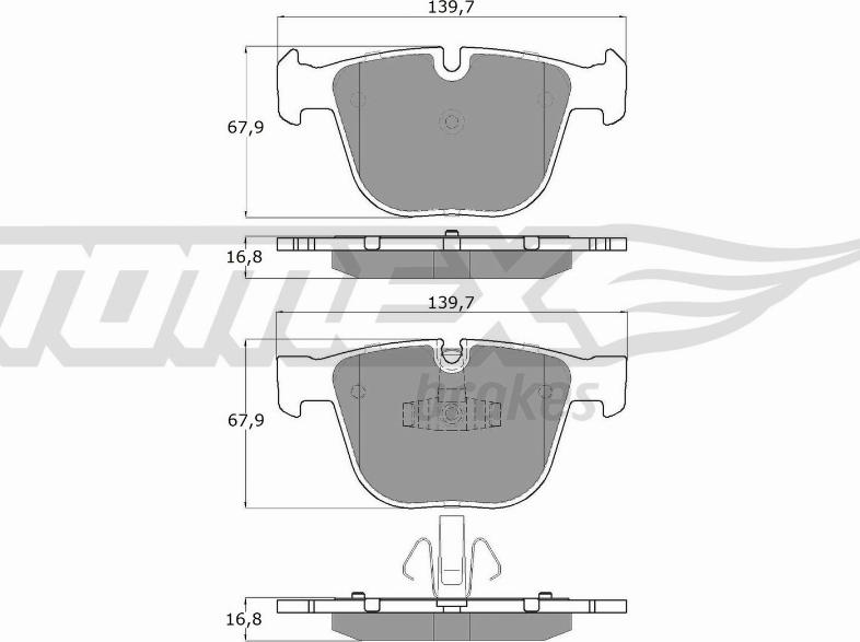 TOMEX brakes TX 16-67 - Bremžu uzliku kompl., Disku bremzes adetalas.lv