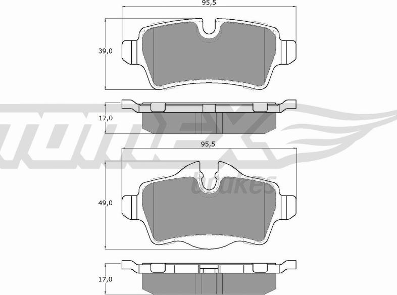 TOMEX brakes TX 16-05 - Bremžu uzliku kompl., Disku bremzes adetalas.lv