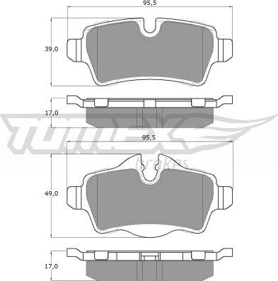 TOMEX brakes TX 16-05 - Bremžu uzliku kompl., Disku bremzes adetalas.lv