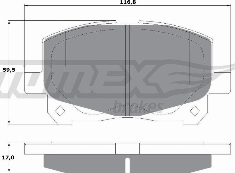 TOMEX brakes TX 16-11 - Bremžu uzliku kompl., Disku bremzes adetalas.lv