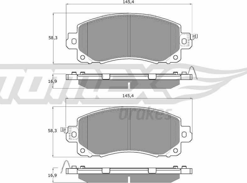 TOMEX brakes TX 16-12 - Bremžu uzliku kompl., Disku bremzes adetalas.lv