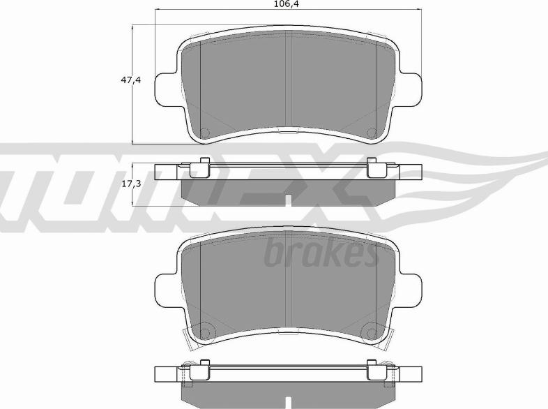 TOMEX brakes TX 16-36 - Bremžu uzliku kompl., Disku bremzes adetalas.lv