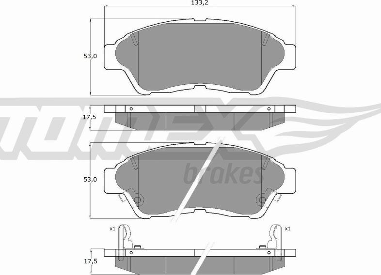 TOMEX brakes TX 10-96 - Bremžu uzliku kompl., Disku bremzes adetalas.lv