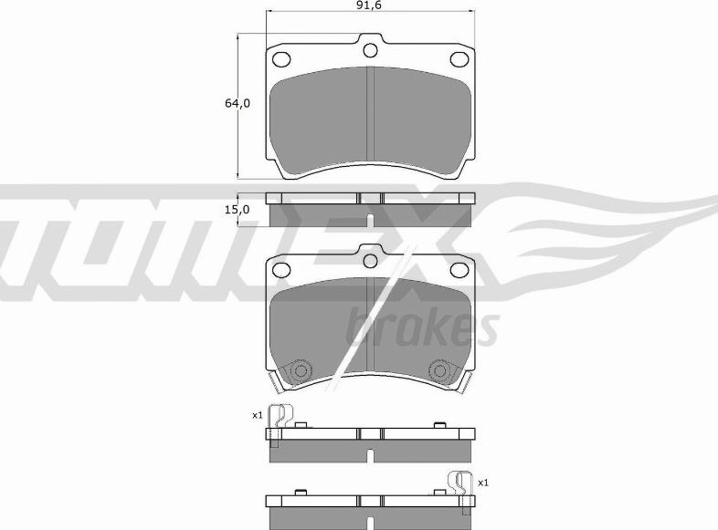 TOMEX brakes TX 10-91 - Bremžu uzliku kompl., Disku bremzes adetalas.lv