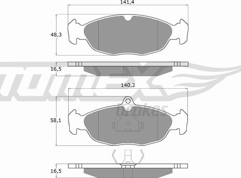 TOMEX brakes TX 10-49 - Bremžu uzliku kompl., Disku bremzes adetalas.lv