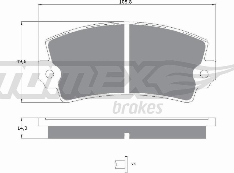 TOMEX brakes TX 10-43 - Bremžu uzliku kompl., Disku bremzes adetalas.lv