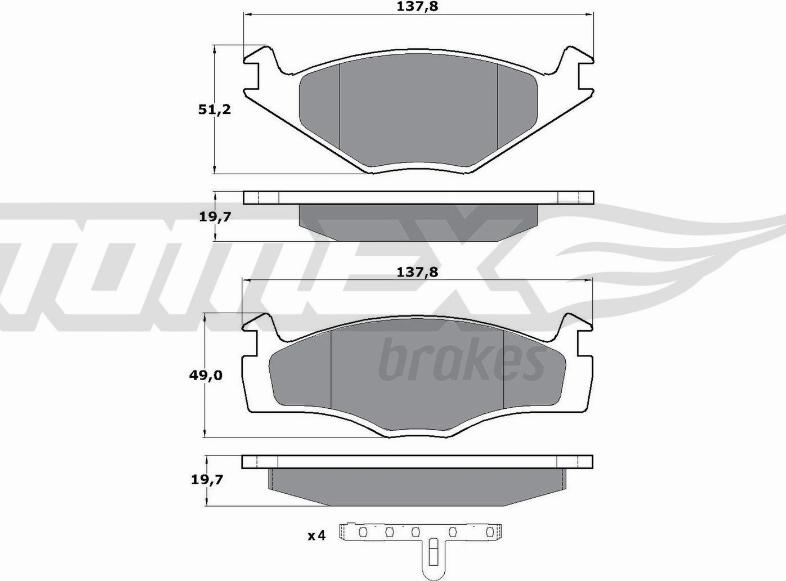 TOMEX brakes TX 10-53 - Bremžu uzliku kompl., Disku bremzes adetalas.lv