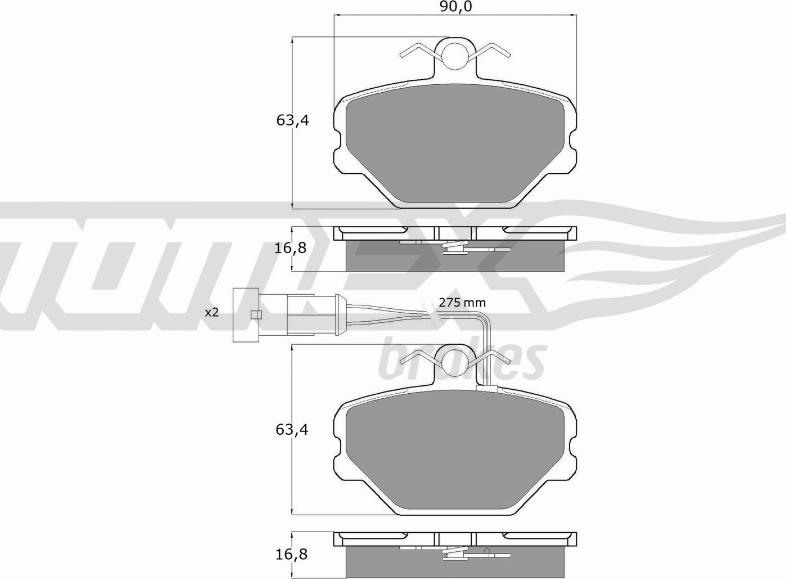 TOMEX brakes TX 10-61 - Bremžu uzliku kompl., Disku bremzes adetalas.lv