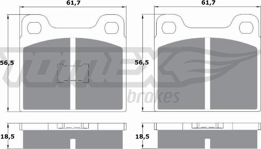 TOMEX brakes TX 10-161 - Bremžu uzliku kompl., Disku bremzes adetalas.lv