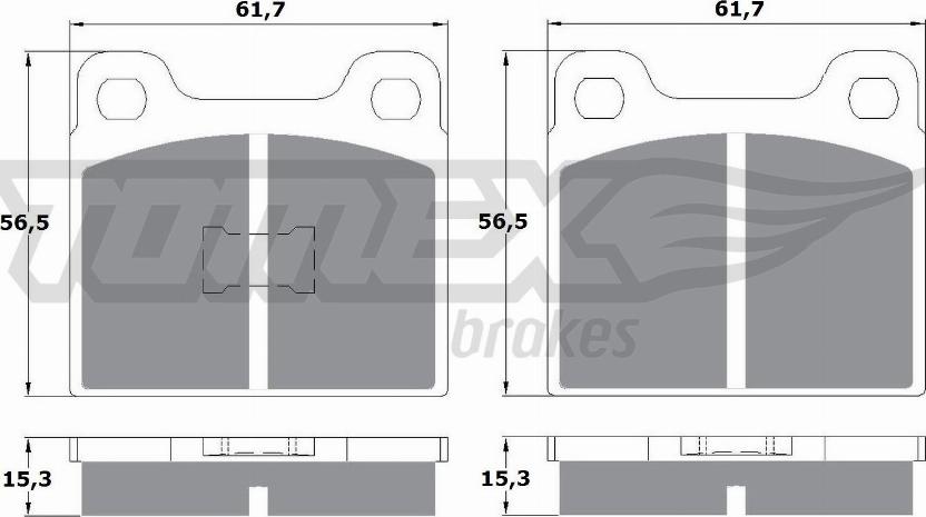 TOMEX brakes TX 10-16 - Bremžu uzliku kompl., Disku bremzes adetalas.lv