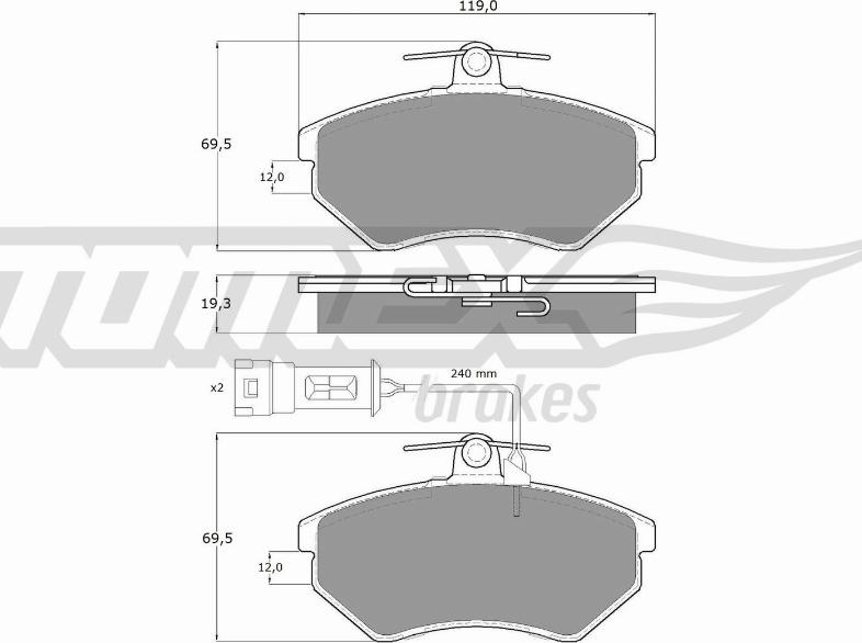 TOMEX brakes TX 10-111 - Bremžu uzliku kompl., Disku bremzes adetalas.lv