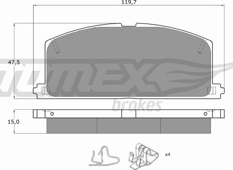 TOMEX brakes TX 10-17 - Bremžu uzliku kompl., Disku bremzes adetalas.lv