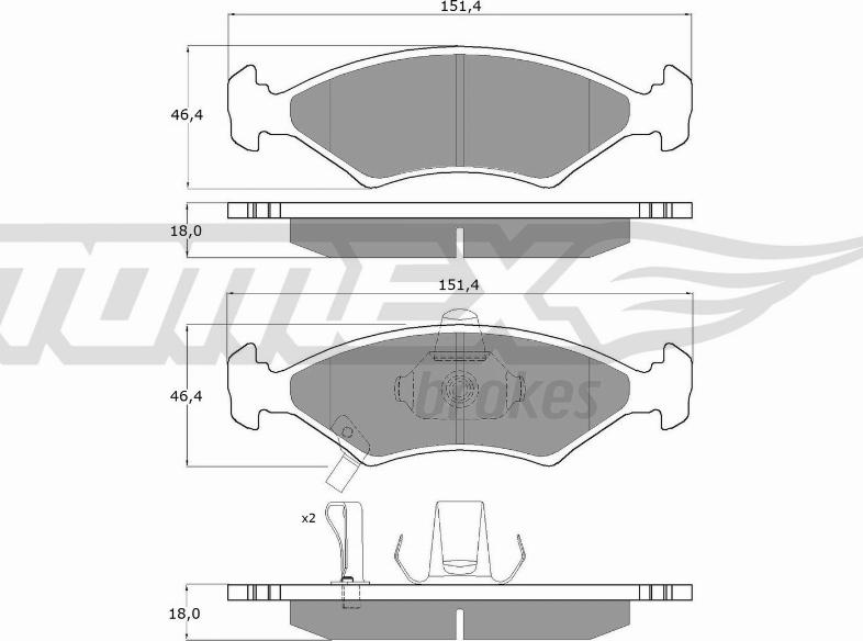 TOMEX brakes TX 10-29 - Bremžu uzliku kompl., Disku bremzes adetalas.lv