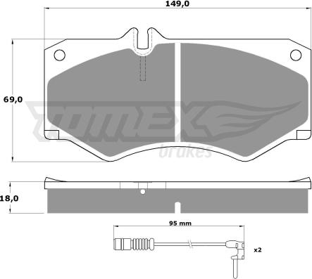 TOMEX brakes TX 10-201 - Bremžu uzliku kompl., Disku bremzes adetalas.lv