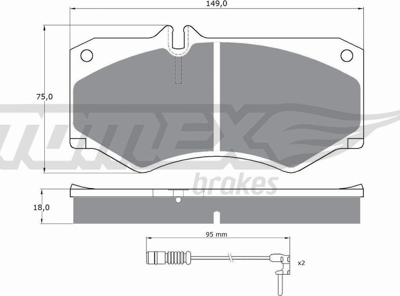 TOMEX brakes TX 10-201 - Bremžu uzliku kompl., Disku bremzes adetalas.lv