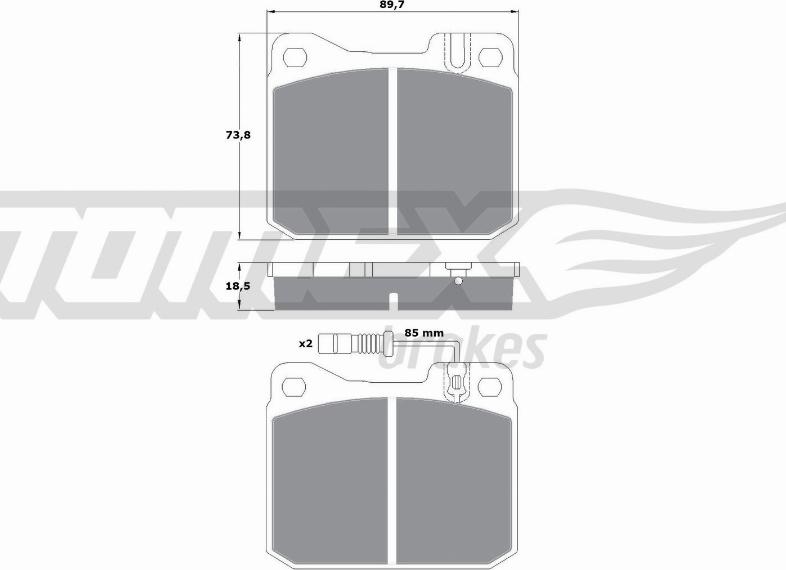 TOMEX brakes TX 10-225 - Bremžu uzliku kompl., Disku bremzes adetalas.lv