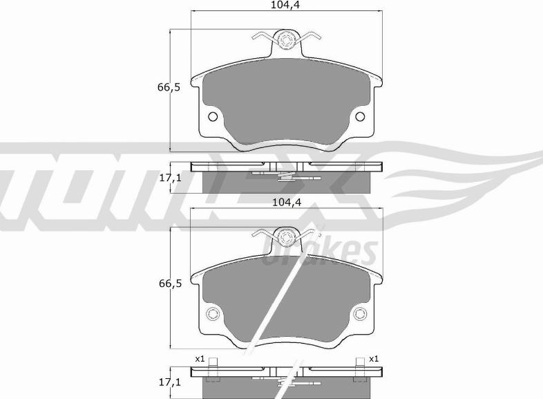 TOMEX brakes TX 10-73 - Bremžu uzliku kompl., Disku bremzes adetalas.lv