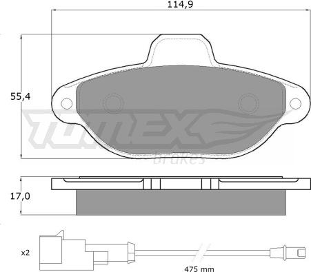 TOMEX brakes TX 10-721 - Bremžu uzliku kompl., Disku bremzes adetalas.lv