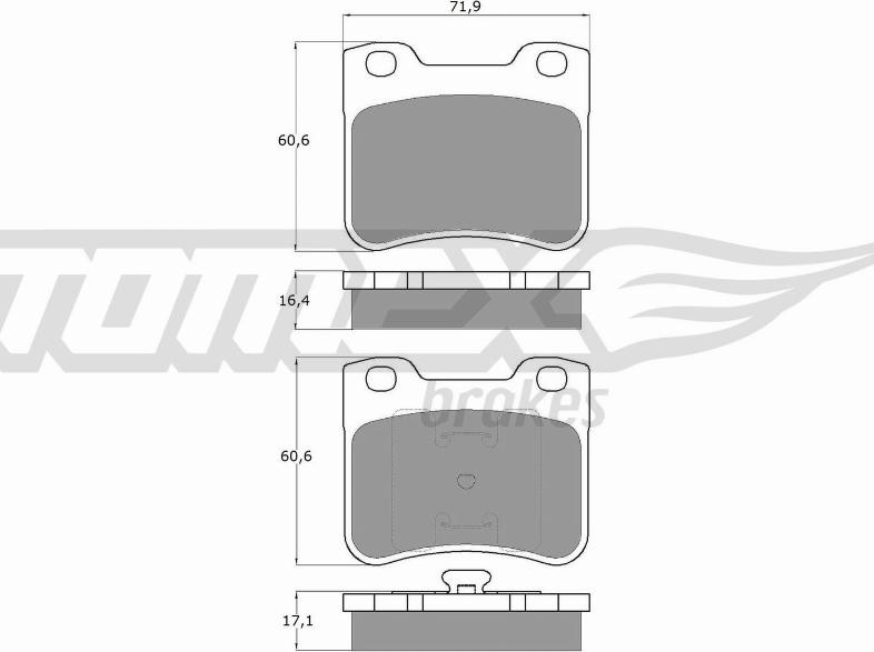 TOMEX brakes TX 11-96 - Bremžu uzliku kompl., Disku bremzes adetalas.lv