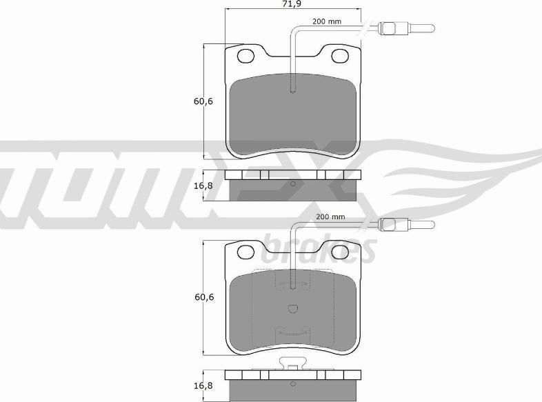 TOMEX brakes TX 11-97 - Bremžu uzliku kompl., Disku bremzes adetalas.lv