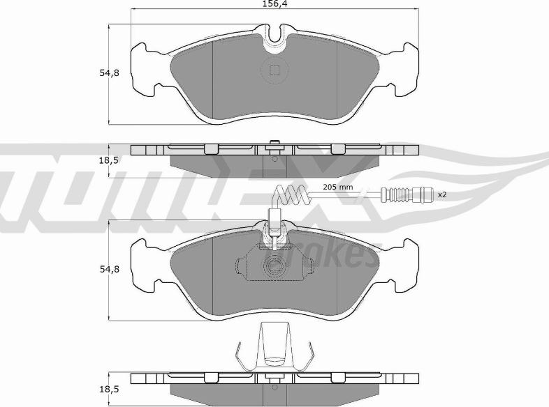 TOMEX brakes TX 11-491 - Bremžu uzliku kompl., Disku bremzes adetalas.lv