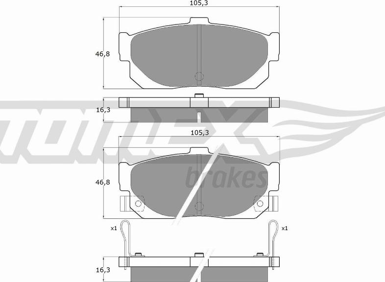 TOMEX brakes TX 11-59 - Bremžu uzliku kompl., Disku bremzes adetalas.lv