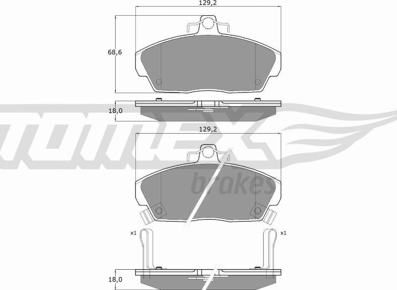 TOMEX brakes TX 11-51 - Bremžu uzliku kompl., Disku bremzes adetalas.lv