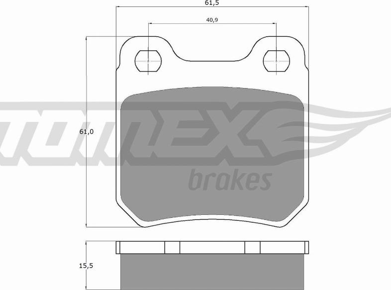 TOMEX brakes TX 11-61 - Bremžu uzliku kompl., Disku bremzes adetalas.lv