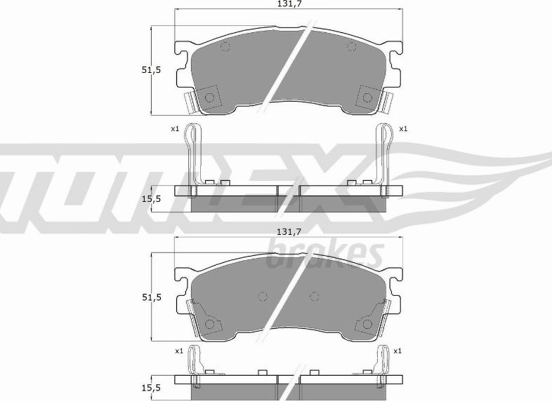 TOMEX brakes TX 11-02 - Bremžu uzliku kompl., Disku bremzes adetalas.lv