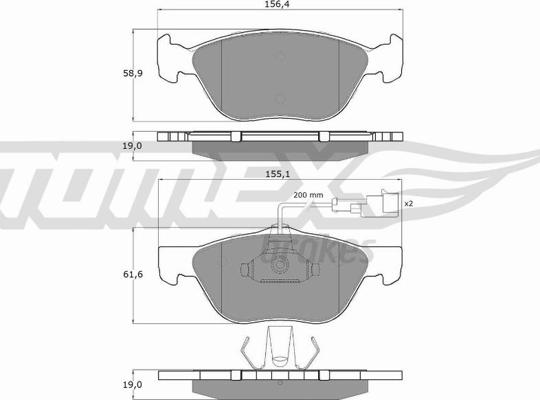 TOMEX brakes TX 11-84 - Bremžu uzliku kompl., Disku bremzes adetalas.lv