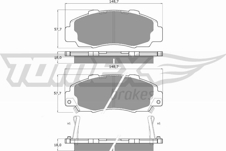 TOMEX brakes TX 11-37 - Bremžu uzliku kompl., Disku bremzes adetalas.lv