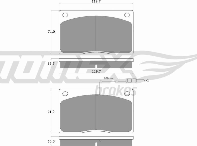 TOMEX brakes TX 11-74 - Bremžu uzliku kompl., Disku bremzes adetalas.lv