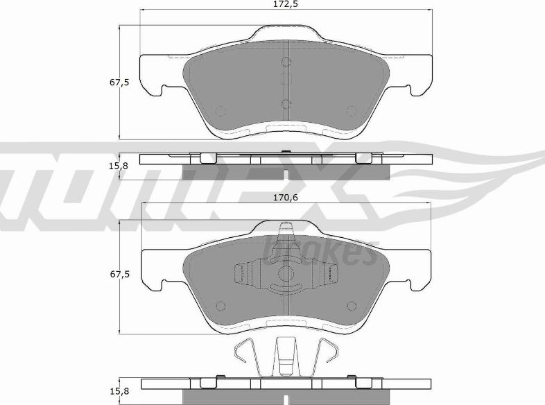 TOMEX brakes TX 18-94 - Bremžu uzliku kompl., Disku bremzes adetalas.lv