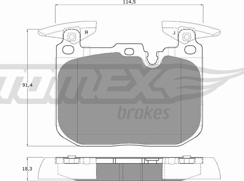 TOMEX brakes TX 18-49 - Bremžu uzliku kompl., Disku bremzes adetalas.lv