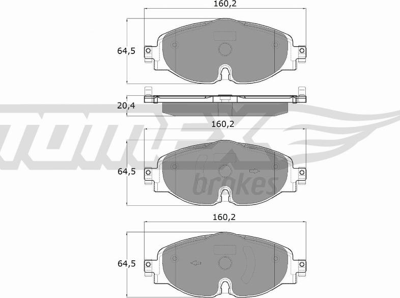 TOMEX brakes TX 18-05 - Bremžu uzliku kompl., Disku bremzes adetalas.lv