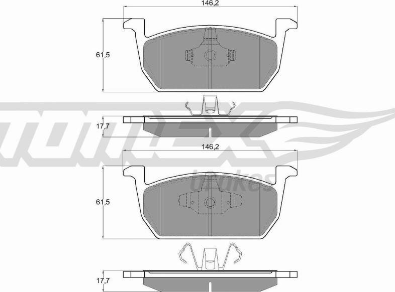 TOMEX brakes TX 18-73 - Bremžu uzliku kompl., Disku bremzes adetalas.lv