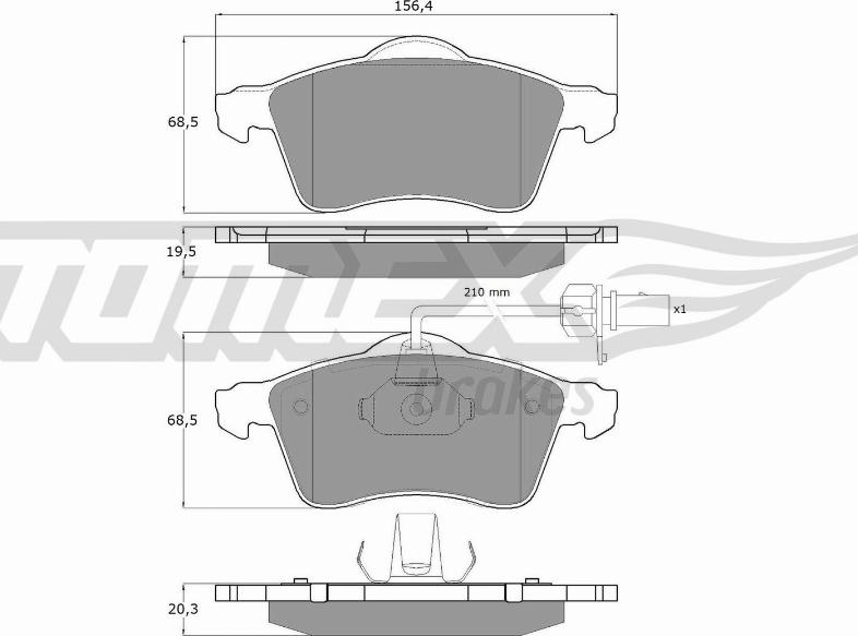 TOMEX brakes TX 13-911 - Bremžu uzliku kompl., Disku bremzes adetalas.lv